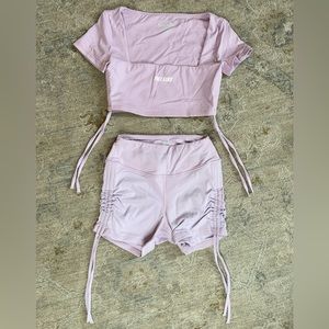 Nell Boys Lavender Crop Top and Mini Short Fitness Set size XS by Full Send